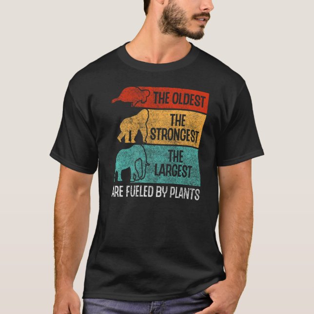 Fuelled By Plants Turtle Gorilla Elephant Vegan Ve T-Shirt (Front)