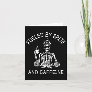 Fuelled By Spite And Caffeine Floral Halloween Ske Card