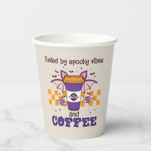 Fuelled By Spooky Vibes and Coffee – Halloween Bat Paper Cups
