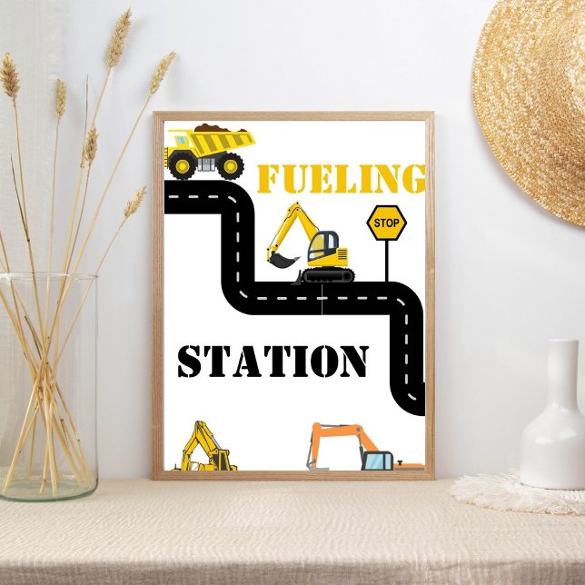 Fuelling Station Construction Dump Truck Party  Poster (Creator Uploaded)