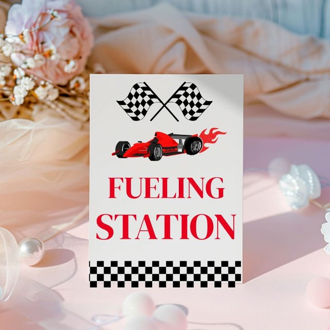 Fuelling Station Race Car Birthday party Sign (Creator Uploaded)
