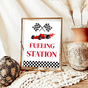 Fuelling Station Race Car Birthday party Sign