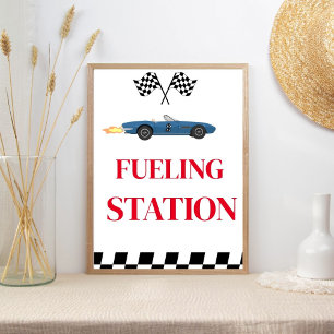 Fuelling Station Race Car Birthday party Sign