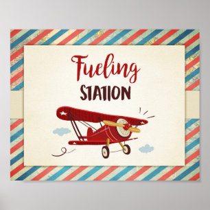 Fuelling station Sign Aeroplane Drinks fuel Table