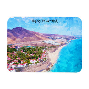 Fuerteventura Canaries Vintage Watercolor Magnet