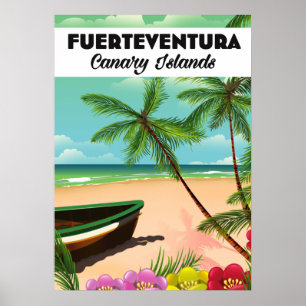Fuerteventura Canary Islands Holiday postcard. Poster