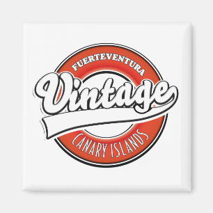 Fuerteventura spain vintage style logo magnet