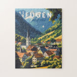 Fugen Austria Illustration Travel Art Vintage Jigsaw Puzzle<br><div class="desc">Fugen retro vector travel design. Fügen,  a picturesque village in Austria’s Zillertal Valley,  is a year-round destination known for skiing,  hiking,  and thermal spas.</div>