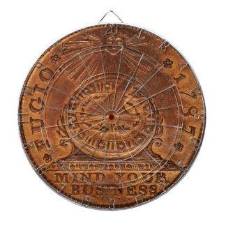 Fugio Cent Mind Your Business Copper Penny Dartboard