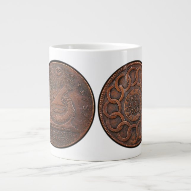 Fugio Cent Mind Your Business Front and Back Large Coffee Mug (Front)