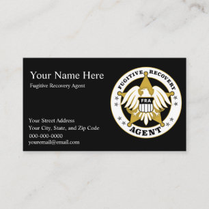 FUGITIVE RECOVERY AGENT BADGE Business card