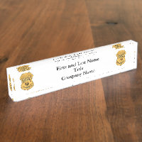 FUGITIVE RECOVERY AGENT BADGE  DESK NAME PLATE