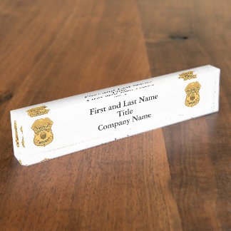 FUGITIVE RECOVERY AGENT BADGE  DESK NAME PLATE