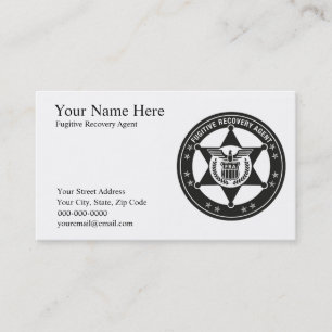 FUGITIVE RECOVERY AGENT Business Cards