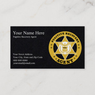 FUGITIVE RECOVERY AGENT Business Cards