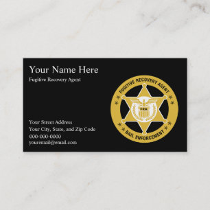 FUGITIVE RECOVERY & BAIL ENFORCE Business Cards