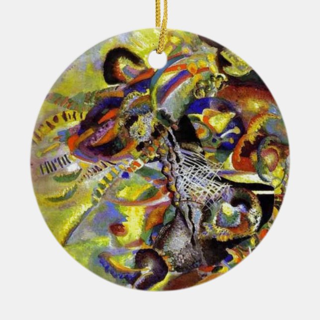 Fugue Abstract Painting by Kandinsky Ceramic Ornament (Front)