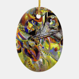 Fugue Abstract Painting by Kandinsky Ceramic Ornament