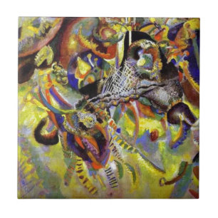 Fugue Abstract Painting by Kandinsky Ceramic Tile