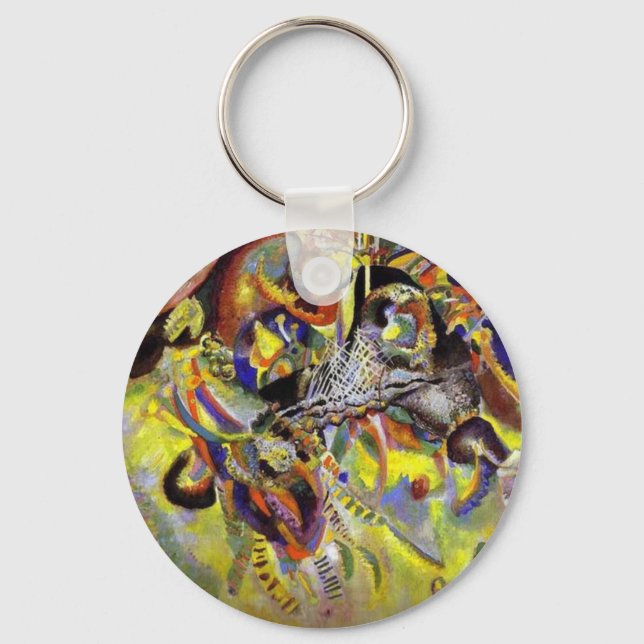 Fugue Abstract Painting by Kandinsky Key Ring (Front)