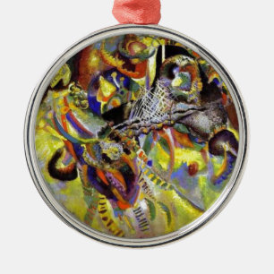 Fugue Abstract Painting by Kandinsky Metal Tree Decoration