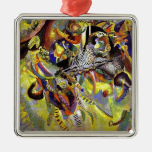 Fugue Abstract Painting by Kandinsky Metal Tree Decoration