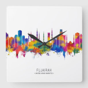 Fujairah UAE Skyline Square Wall Clock
