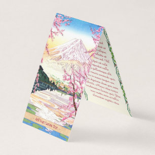 Fuji from Kawaguchi Okada Koichi shin hanga japan Business Card