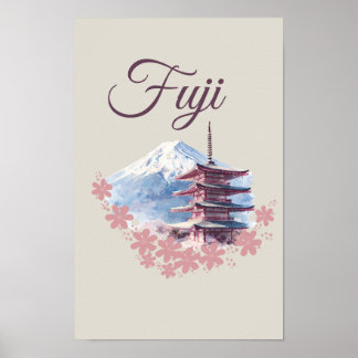 FUJI mountain design  Poster