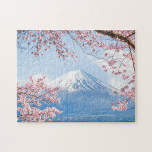 Fuji Mountain   Kawaguchiko Lake   Spring In Japan Jigsaw Puzzle