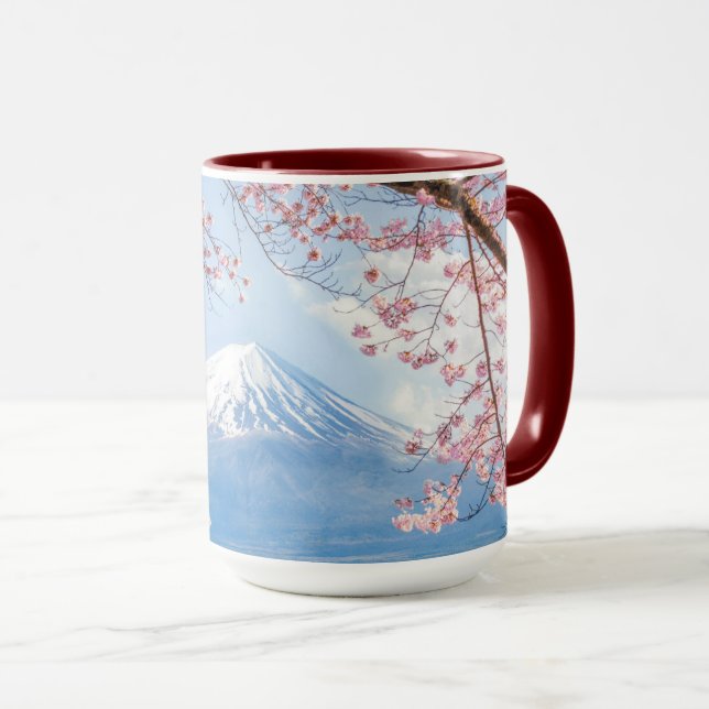 Fuji Mountain | Kawaguchiko Lake | Spring In Japan Mug (Front Right)