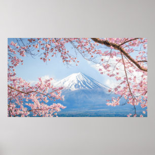 Fuji Mountain Kawaguchiko Lake Spring In Japan Poster