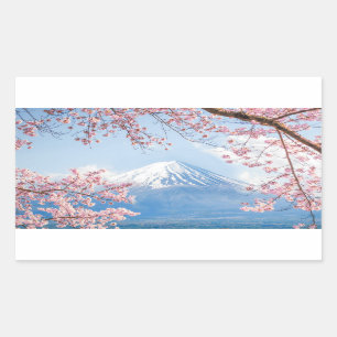 Fuji Mountain   Kawaguchiko Lake   Spring In Japan Rectangular Sticker