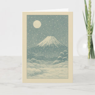 Fuji-san in Winter Japanese Christmas Card