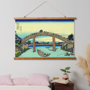 Fuji Under Mannen Bridge at Fukagawa Hokusai Hanging Tapestry