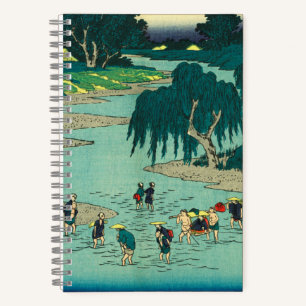 Fujieda, Japan: Vintage Japanese Woodblock Notebook