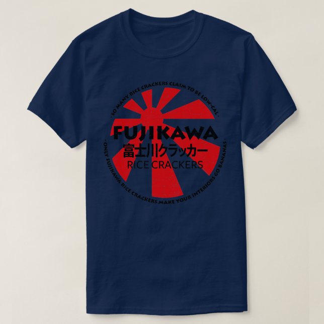 Fujikawa Rice Crackers Black RxTp1 T-Shirt (Design Front)