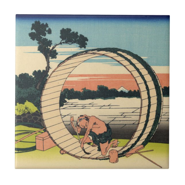 Fujimi Fuji View Field in the Owari Province Ceramic Tile (Front)