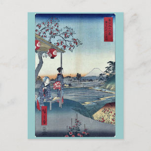 Fujimi Teahouse at Zoshigaya by Ando, Hiroshige Postcard