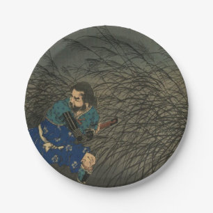 Fujiwara no Yasumasa Plays Flute By Moonlight 3:3 Paper Plate