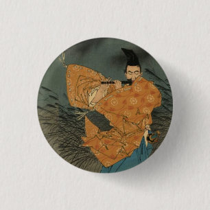 Fujiwara no Yasumasa Plays Flute By Moonlight 3 Cm Round Badge