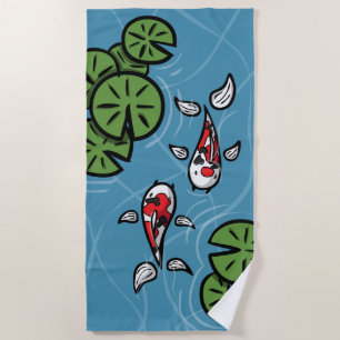 Fuku and Heiwa the Koi Beach Towel
