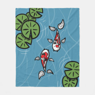 Fuku and Heiwa the Koi Fleece Blanket