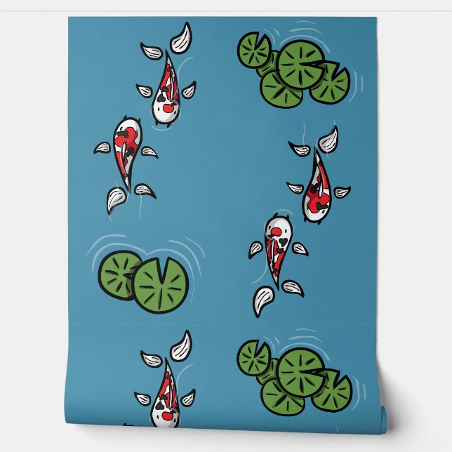 Fuku and Heiwa the Koi Wallpaper (Unrolling)