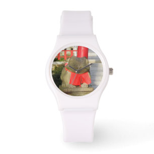 Fuku Kaeru 福かえる Fortune Frog with Red Yodarekake Watch