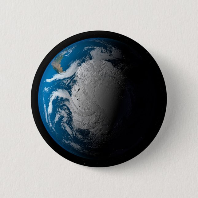Ful Earth Showing Simulated Clouds Over Antarctica 6 Cm Round Badge (Front)