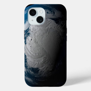 Ful Earth Showing Simulated Clouds Over Antarctica iPhone 15 Case