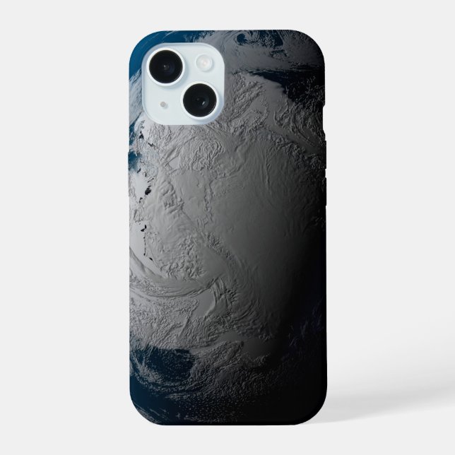Ful Earth Showing Simulated Clouds Over Antarctica iPhone 15 Case (Back)