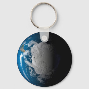 Ful Earth Showing Simulated Clouds Over Antarctica Key Ring