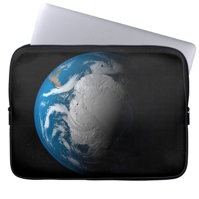 Ful Earth Showing Simulated Clouds Over Antarctica Laptop Sleeve (Front)